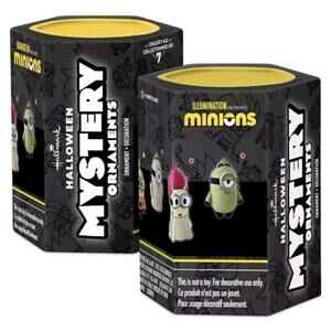 Hallmark Minions Mystery Halloween Christmas Ornaments, Set of 2 New & Sealed